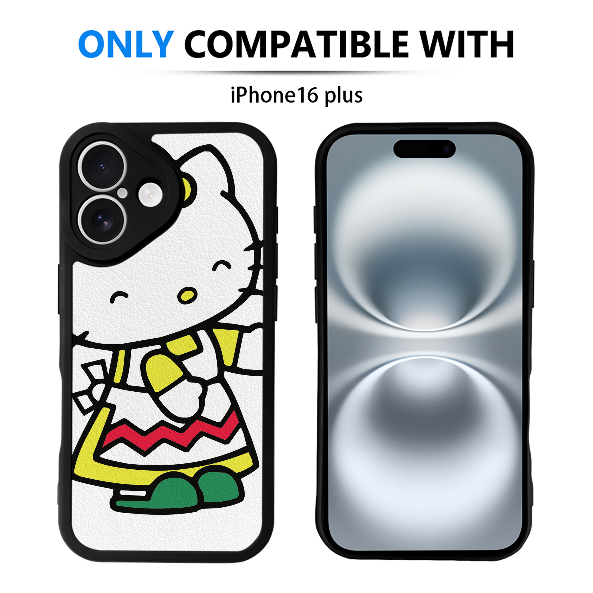 （画像用） Hello Kitty ハローキティ 【iPhone 16シリーズ対応】シリコンスマホケース（レザー調） 材質：シリコン